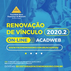 RENOVAÇÃO DE VÍNCULO FACENE/RN 2020.2– CONFIRA AS DATAS E TODOS OS PASSOS