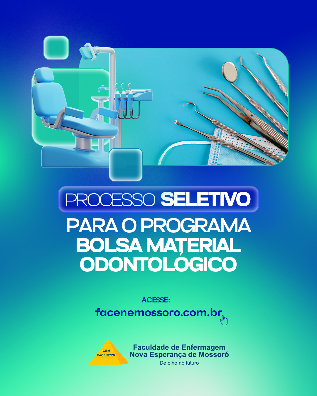 Estão abertas as inscrições para o Programa Bolsa Material Odontológico 2025.2!