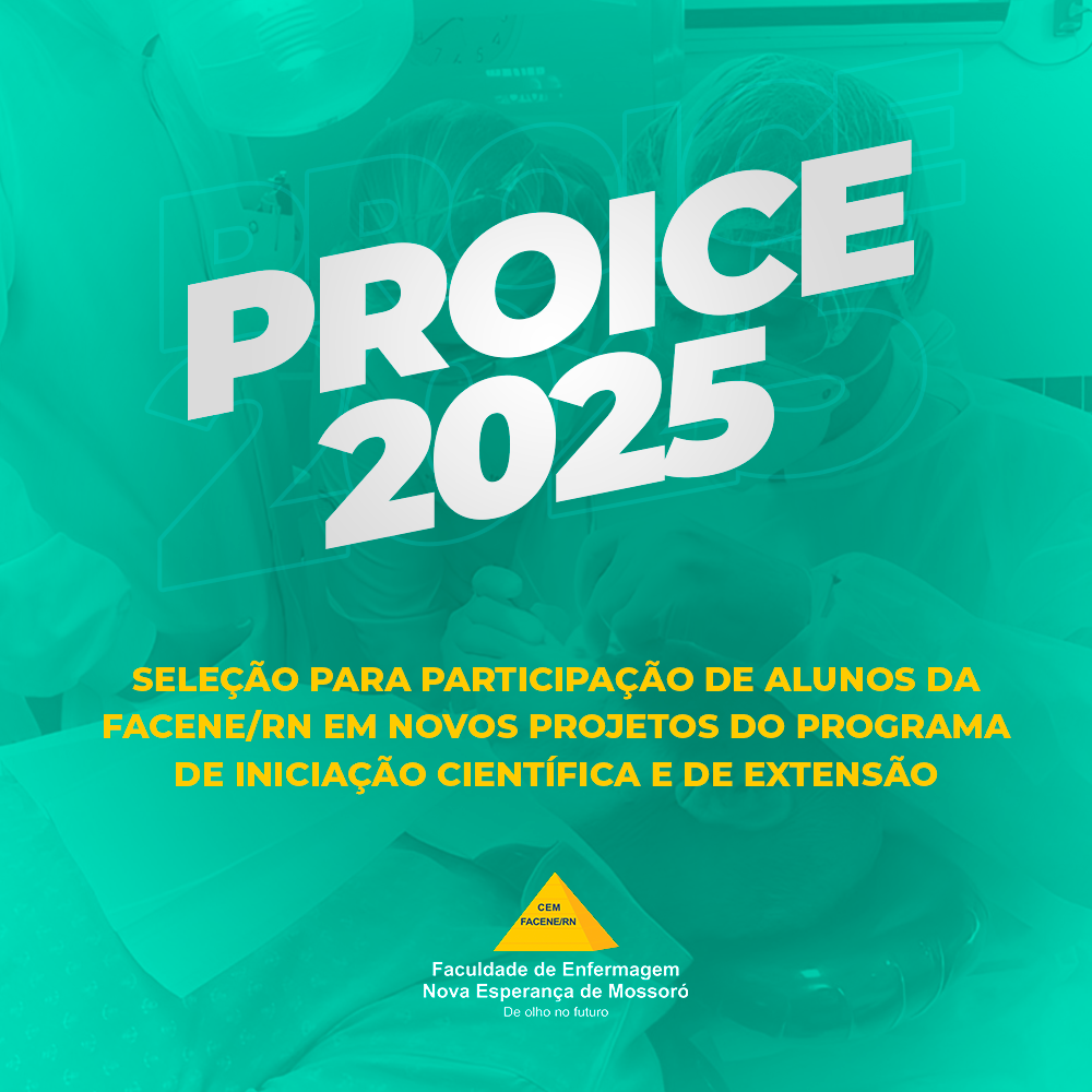 SELEÇÃO PARA PARTICIPAÇÃO DE ALUNOS DA FACENE/RN EM NOVOS PROJETOS DO PROGRAMA DE INICIAÇÃO CIENTÍFICA