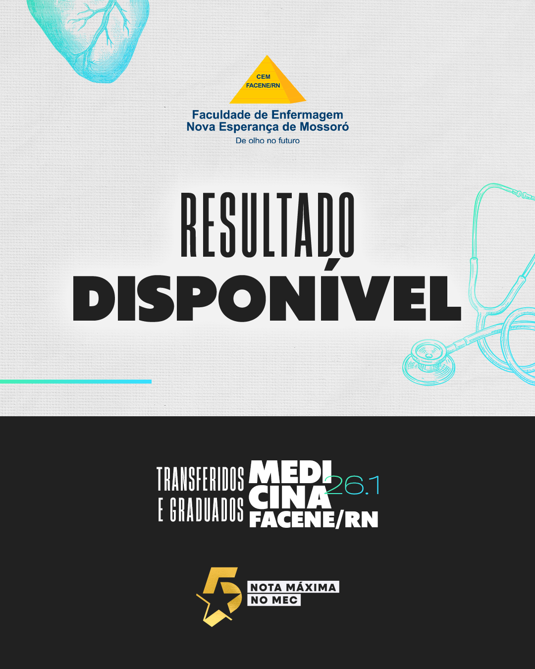 O resultado do processo seletivo 2026.1 para transferidos e graduados em Medicina já está disponível.